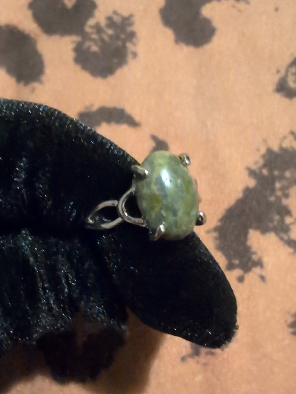 Silver Green Gemstone Ring